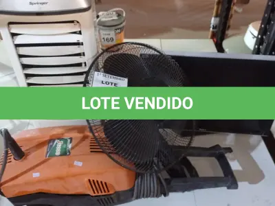 LOTE 027 - 01 LAVADORA DE ALTA PRESSÃO, 01 CLIMATIZADOR DE AR, 01 VENTILADOR E 01 MONITOR MARCA DELL. (NO ESTADO) ATENÇÃO! FAZER A VISITAÇÃO ANTES DE ARREMATAR, NÃO SABEMOS SE FUNCIONA, LEILÃO NÃO TEM GARANTIA E NEM DEVOLUÇÃO, SUJEITO A POSSÍVEIS AVARIAS VISÍVEIS/OCULTAS E/OU AUSÊNCIA DE COMPONENTES.