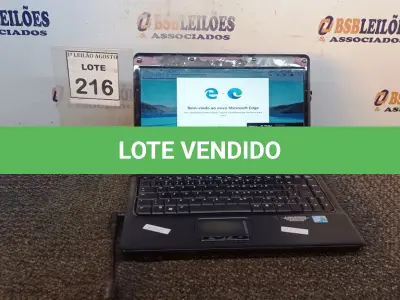LOTE 216 - 01 NOTEBOOK MARCA COMPAQ. (NO ESTADO) ATENÇÃO! FAZER A VISITAÇÃO ANTES DE ARREMATAR, NÃO SABEMOS SE FUNCIONA, LEILÃO NÃO TEM GARANTIA E NEM DEVOLUÇÃO, SUJEITO A POSSÍVEIS AVARIAS VISÍVEIS/OCULTAS E/OU AUSÊNCIA DE COMPONENTES.