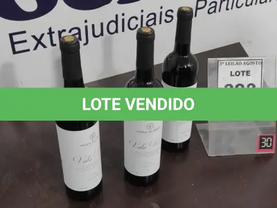 LOTE 393 - 03 GARRAFAS DE VINHO TINTO VALA REAL PORTUGUÊS SAFRA 2019 750ML. (NO ESTADO) ATENÇÃO! FAZER A VISITAÇÃO ANTES DE ARREMATAR, NÃO SABEMOS SE FUNCIONA, LEILÃO NÃO TEM GARANTIA E NEM DEVOLUÇÃO, SUJEITO A POSSÍVEIS AVARIAS VISÍVEIS/OCULTAS E/OU AUSÊNCIA DE COMPONENTES.