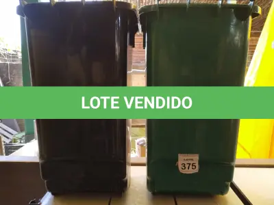LOTE 375 - 02LIXEIRAS GRANDES. (NO ESTADO) ATENÇÃO! FAZER A VISITAÇÃO ANTES DE ARREMATAR, NÃO SABEMOS SE FUNCIONA, LEILÃO NÃO TEM GARANTIA E NEM DEVOLUÇÃO, SUJEITO A POSSÍVEIS AVARIAS VISÍVEIS/OCULTAS E/OU AUSÊNCIA DE COMPONENTES.