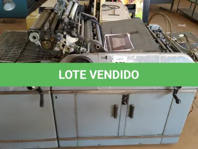 LOTE 373 - 01 MÁQUINA IMPRESSORA DUPLICADORA MARCA MULTILITH. (NO ESTADO) ATENÇÃO! FAZER A VISITAÇÃO ANTES DE ARREMATAR, NÃO SABEMOS SE FUNCIONA, LEILÃO NÃO TEM GARANTIA E NEM DEVOLUÇÃO, SUJEITO A POSSÍVEIS AVARIAS VISÍVEIS/OCULTAS E/OU AUSÊNCIA DE COMPONENTES.
