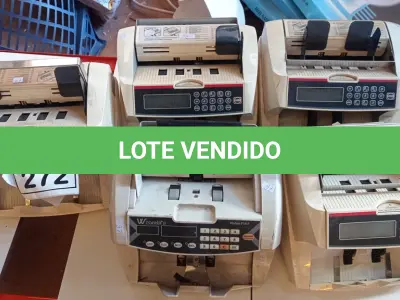 LOTE 272 - 05 MAQUINAS DE CONTAR DINHEIRO. (NO ESTADO) ATENÇÃO! FAZER A VISITAÇÃO ANTES DE ARREMATAR, NÃO SABEMOS SE FUNCIONA, LEILÃO NÃO TEM GARANTIA E NEM DEVOLUÇÃO, SUJEITO A POSSÍVEIS AVARIAS VISÍVEIS/OCULTAS E/OU AUSÊNCIA DE COMPONENTES.