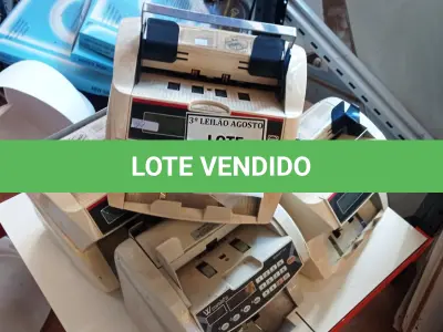 LOTE 272 - 05 MAQUINAS DE CONTAR DINHEIRO. (NO ESTADO) ATENÇÃO! FAZER A VISITAÇÃO ANTES DE ARREMATAR, NÃO SABEMOS SE FUNCIONA, LEILÃO NÃO TEM GARANTIA E NEM DEVOLUÇÃO, SUJEITO A POSSÍVEIS AVARIAS VISÍVEIS/OCULTAS E/OU AUSÊNCIA DE COMPONENTES.