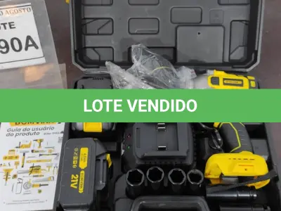 LOTE 290 - 01 CHAVE DE IMPACTO 320NN COM DUAS BATERIAS 21V MALETA E ACESSÓRIOS  MANDRIL DE PERFURAÇÃO, ALÇA, 6CACHIMBOS DO 17 AO 22 ENGATI DE BIT CARREGADOR DE MESA. (NO ESTADO) ATENÇÃO! FAZER A VISITAÇÃO ANTES DE ARREMATAR, NÃO SABEMOS SE FUNCIONA. LEILÃO NÃO TEM GARANTIA E NEM DEVOLUÇÃO, SUJEITO A POSSÍVEIS AVARIAS VISÍVEIS/OCULTAS E/OU AUSÊNCIA DE COMPONENTES.