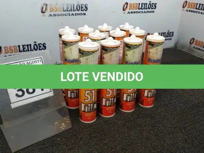 LOTE 381 - 12 BISNAGAS DE SELANTE SILICONE COM 260G MARCA PRODERSIL. (NO ESTADO) ATENÇÃO! FAZER A VISITAÇÃO ANTES DE ARREMATAR, NÃO SABEMOS SE FUNCIONA, LEILÃO NÃO TEM GARANTIA E NEM DEVOLUÇÃO, SUJEITO A POSSÍVEIS AVARIAS VISÍVEIS/OCULTAS E/OU AUSÊNCIA DE COMPONENTES.