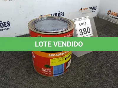 LOTE 380 - 01 LATA DE ESMALTE SINTÉTICO COM 3,6L NA COR BRILHANTE AZUL FRANÇA MARCA GLASURIT. (NO ESTADO) ATENÇÃO! FAZER A VISITAÇÃO ANTES DE ARREMATAR, NÃO SABEMOS SE FUNCIONA, LEILÃO NÃO TEM GARANTIA E NEM DEVOLUÇÃO, SUJEITO A POSSÍVEIS AVARIAS VISÍVEIS/OCULTAS E/OU AUSÊNCIA DE COMPONENTES.