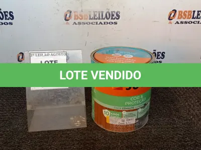 LOTE 270 - 01 LATA DE TINTA ESMALTE COR BRILHANTE AMARELO OUTRO 3,6L MARCA SUVINIL. (NO ESTADO) ATENÇÃO! FAZER A VISITAÇÃO ANTES DE ARREMATAR, NÃO SABEMOS SE FUNCIONA, LEILÃO NÃO TEM GARANTIA E NEM DEVOLUÇÃO, SUJEITO A POSSÍVEIS AVARIAS VISÍVEIS/OCULTAS E/OU AUSÊNCIA DE COMPONENTES.