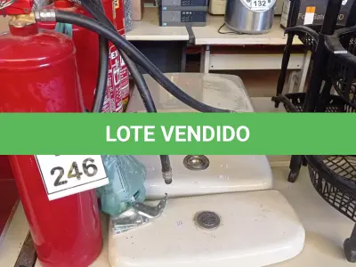 LOTE 246 - 03 EXTINTORES DE INCÊNDIO E 01 CAIXA ACOPLADA. (NO ESTADO) ATENÇÃO! FAZER A VISITAÇÃO ANTES DE ARREMATAR, NÃO SABEMOS SE FUNCIONA, LEILÃO NÃO TEM GARANTIA E NEM DEVOLUÇÃO, SUJEITO A POSSÍVEIS AVARIAS VISÍVEIS/OCULTAS E/OU AUSÊNCIA DE COMPONENTES.