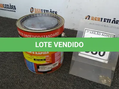 LOTE 380 - 01 LATA DE ESMALTE SINTÉTICO COM 3,6L NA COR BRILHANTE AZUL FRANÇA MARCA GLASURIT. (NO ESTADO) ATENÇÃO! FAZER A VISITAÇÃO ANTES DE ARREMATAR, NÃO SABEMOS SE FUNCIONA, LEILÃO NÃO TEM GARANTIA E NEM DEVOLUÇÃO, SUJEITO A POSSÍVEIS AVARIAS VISÍVEIS/OCULTAS E/OU AUSÊNCIA DE COMPONENTES.