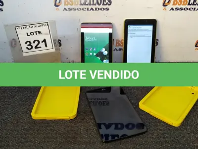 LOTE 321 - 02 TABLETS MARCA CCE E 01 TABLET LG. (NO ESTADO) ATENÇÃO! FAZER A VISITAÇÃO ANTES DE ARREMATAR, NÃO SABEMOS SE FUNCIONA, LEILÃO NÃO TEM GARANTIA E NEM DEVOLUÇÃO, SUJEITO A POSSÍVEIS AVARIAS VISÍVEIS/OCULTAS E/OU AUSÊNCIA DE COMPONENTES.