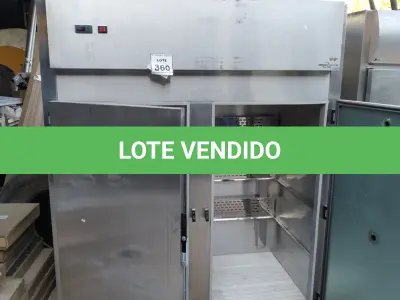 LOTE 360 - 01 GELADEIRA INDUSTRIAL 02 PORTAS. (NO ESTADO) ATENÇÃO! FAZER A VISITAÇÃO ANTES DE ARREMATAR, NÃO SABEMOS SE FUNCIONA, LEILÃO NÃO TEM GARANTIA E NEM DEVOLUÇÃO, SUJEITO A POSSÍVEIS AVARIAS VISÍVEIS/OCULTAS E/OU AUSÊNCIA DE COMPONENTES.