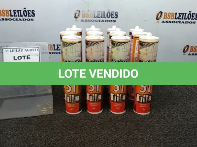 LOTE 381 - 12 BISNAGAS DE SELANTE SILICONE COM 260G MARCA PRODERSIL. (NO ESTADO) ATENÇÃO! FAZER A VISITAÇÃO ANTES DE ARREMATAR, NÃO SABEMOS SE FUNCIONA, LEILÃO NÃO TEM GARANTIA E NEM DEVOLUÇÃO, SUJEITO A POSSÍVEIS AVARIAS VISÍVEIS/OCULTAS E/OU AUSÊNCIA DE COMPONENTES.