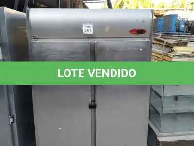 LOTE 361 - 01 GELADEIRA INDUSTRIAL 02 PORTAS MARCA STEEL. (NO ESTADO) ATENÇÃO! FAZER A VISITAÇÃO ANTES DE ARREMATAR, NÃO SABEMOS SE FUNCIONA, LEILÃO NÃO TEM GARANTIA E NEM DEVOLUÇÃO, SUJEITO A POSSÍVEIS AVARIAS VISÍVEIS/OCULTAS E/OU AUSÊNCIA DE COMPONENTES.