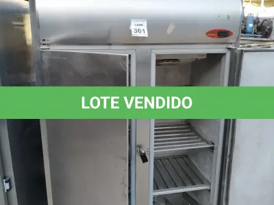 LOTE 361 - 01 GELADEIRA INDUSTRIAL 02 PORTAS MARCA STEEL. (NO ESTADO) ATENÇÃO! FAZER A VISITAÇÃO ANTES DE ARREMATAR, NÃO SABEMOS SE FUNCIONA, LEILÃO NÃO TEM GARANTIA E NEM DEVOLUÇÃO, SUJEITO A POSSÍVEIS AVARIAS VISÍVEIS/OCULTAS E/OU AUSÊNCIA DE COMPONENTES.