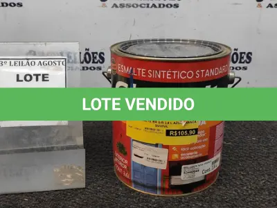 LOTE 382 - 01 LATA DE ESMALTE SINTÉTICO COM 3,6L NA COR BRILHANTE AZUL FRANÇA MARCA GLASURIT. (NO ESTADO) ATENÇÃO! FAZER A VISITAÇÃO ANTES DE ARREMATAR, NÃO SABEMOS SE FUNCIONA, LEILÃO NÃO TEM GARANTIA E NEM DEVOLUÇÃO, SUJEITO A POSSÍVEIS AVARIAS VISÍVEIS/OCULTAS E/OU AUSÊNCIA DE COMPONENTES.