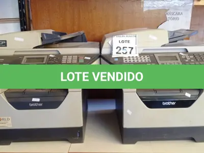 LOTE 257 - 02 IMPRESSORAS MULTIFUNCIONAIS MARCA BROTHER. (NO ESTADO) ATENÇÃO! FAZER A VISITAÇÃO ANTES DE ARREMATAR, NÃO SABEMOS SE FUNCIONA, LEILÃO NÃO TEM GARANTIA E NEM DEVOLUÇÃO, SUJEITO A POSSÍVEIS AVARIAS VISÍVEIS/OCULTAS E/OU AUSÊNCIA DE COMPONENTES.