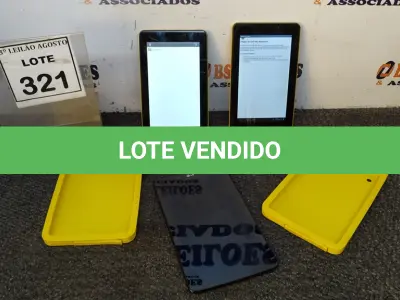 LOTE 321 - 02 TABLETS MARCA CCE E 01 TABLET LG. (NO ESTADO) ATENÇÃO! FAZER A VISITAÇÃO ANTES DE ARREMATAR, NÃO SABEMOS SE FUNCIONA, LEILÃO NÃO TEM GARANTIA E NEM DEVOLUÇÃO, SUJEITO A POSSÍVEIS AVARIAS VISÍVEIS/OCULTAS E/OU AUSÊNCIA DE COMPONENTES.