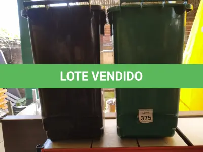 LOTE 375 - 02LIXEIRAS GRANDES. (NO ESTADO) ATENÇÃO! FAZER A VISITAÇÃO ANTES DE ARREMATAR, NÃO SABEMOS SE FUNCIONA, LEILÃO NÃO TEM GARANTIA E NEM DEVOLUÇÃO, SUJEITO A POSSÍVEIS AVARIAS VISÍVEIS/OCULTAS E/OU AUSÊNCIA DE COMPONENTES.