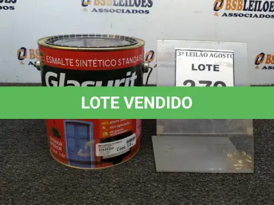 LOTE 379 - 01 LATA DE ESMALTE SINTÉTICO COM 3,6L NA COR BRILHANTE ALUMÍNIO MARCA GLASURIT. (NO ESTADO) ATENÇÃO! FAZER A VISITAÇÃO ANTES DE ARREMATAR, NÃO SABEMOS SE FUNCIONA, LEILÃO NÃO TEM GARANTIA E NEM DEVOLUÇÃO, SUJEITO A POSSÍVEIS AVARIAS VISÍVEIS/OCULTAS E/OU AUSÊNCIA DE COMPONENTES.
