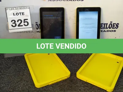 LOTE 325 - 02 TABLETS MARCA CCE. (NO ESTADO) ATENÇÃO! FAZER A VISITAÇÃO ANTES DE ARREMATAR, NÃO SABEMOS SE FUNCIONA, LEILÃO NÃO TEM GARANTIA E NEM DEVOLUÇÃO, SUJEITO A POSSÍVEIS AVARIAS VISÍVEIS/OCULTAS E/OU AUSÊNCIA DE COMPONENTES.