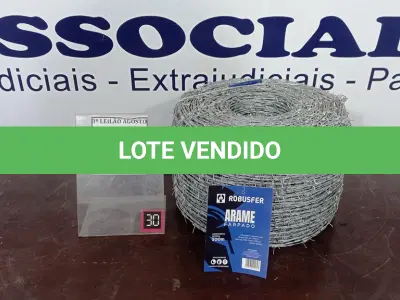 LOTE 282 - 01 ROLO DE ARAME FARPADO COM 500M. (NO ESTADO) ATENÇÃO! FAZER A VISITAÇÃO ANTES DE ARREMATAR, NÃO SABEMOS SE FUNCIONA, LEILÃO NÃO TEM GARANTIA E NEM DEVOLUÇÃO, SUJEITO A POSSÍVEIS AVARIAS VISÍVEIS/OCULTAS E/OU AUSÊNCIA DE COMPONENTES.