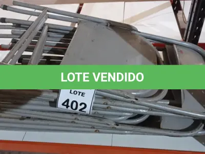 LOTE 402 - 08 CADEIRAS DOBRÁVEIS DE FERRO. (NO ESTADO) ATENÇÃO! FAZER A VISITAÇÃO ANTES DE ARREMATAR, NÃO SABEMOS SE FUNCIONA. LEILÃO NÃO TEM GARANTIA E NEM DEVOLUÇÃO, SUJEITO A POSSÍVEIS AVARIAS VISÍVEIS/OCULTAS E/OU AUSÊNCIA DE COMPONENTES.