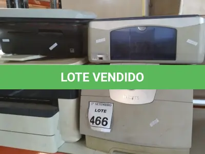 LOTE 466 - 04 IMPRESSORAS E 01 SCANNER DE MARCAS E MODELOS DIVERSOS. (NO ESTADO) ATENÇÃO! FAZER A VISITAÇÃO ANTES DE ARREMATAR, NÃO SABEMOS SE FUNCIONA, LEILÃO NÃO TEM GARANTIA E NEM DEVOLUÇÃO, SUJEITO A POSSÍVEIS AVARIAS VISÍVEIS/OCULTAS E/OU AUSÊNCIA DE COMPONENTES.