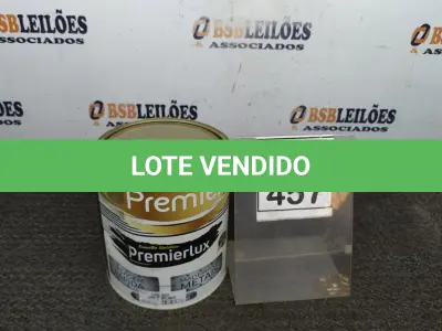 LOTE 457 - 01 LATA DE ESMALTE SINTÉTICO PREMIERLUX DE 3,6L NA COR CINZA MÉDIO MARCA PREMIER. (NO ESTADO) ATENÇÃO! FAZER A VISITAÇÃO ANTES DE ARREMATAR, NÃO SABEMOS SE FUNCIONA, LEILÃO NÃO TEM GARANTIA E NEM DEVOLUÇÃO, SUJEITO A POSSÍVEIS AVARIAS VISÍVEIS/OCULTAS E/OU AUSÊNCIA DE COMPONENTES.