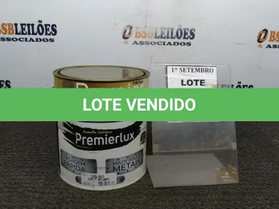 LOTE 457 - 01 LATA DE ESMALTE SINTÉTICO PREMIERLUX DE 3,6L NA COR CINZA MÉDIO MARCA PREMIER. (NO ESTADO) ATENÇÃO! FAZER A VISITAÇÃO ANTES DE ARREMATAR, NÃO SABEMOS SE FUNCIONA, LEILÃO NÃO TEM GARANTIA E NEM DEVOLUÇÃO, SUJEITO A POSSÍVEIS AVARIAS VISÍVEIS/OCULTAS E/OU AUSÊNCIA DE COMPONENTES.
