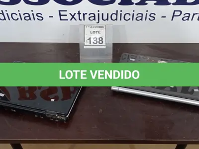 LOTE 138 - 02 NOTEBOOKS COM AVARIAS. (NO ESTADO) ATENÇÃO! FAZER A VISITAÇÃO ANTES DE ARREMATAR, NÃO SABEMOS SE FUNCIONA, LEILÃO NÃO TEM GARANTIA E NEM DEVOLUÇÃO, SUJEITO A POSSÍVEIS AVARIAS VISÍVEIS/OCULTAS E/OU AUSÊNCIA DE COMPONENTES.