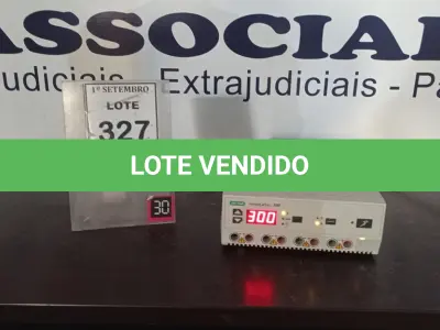 LOTE 327 - 01 APARELHO DE ELETROFORESE BIO RAD POWER PAC 3000. (NO ESTADO) ATENÇÃO! FAZER A VISITAÇÃO ANTES DE ARREMATAR, NÃO SABEMOS SE FUNCIONA, LEILÃO NÃO TEM GARANTIA E NEM DEVOLUÇÃO, SUJEITO A POSSÍVEIS AVARIAS VISÍVEIS/OCULTAS E/OU AUSÊNCIA DE COMPONENTES.
