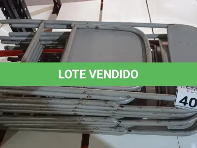 LOTE 403 - 08 CADEIRAS DOBRÁVEIS DE FERRO. (NO ESTADO) ATENÇÃO! FAZER A VISITAÇÃO ANTES DE ARREMATAR, NÃO SABEMOS SE FUNCIONA. LEILÃO NÃO TEM GARANTIA E NEM DEVOLUÇÃO, SUJEITO A POSSÍVEIS AVARIAS VISÍVEIS/OCULTAS E/OU AUSÊNCIA DE COMPONENTES.