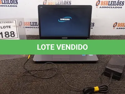 LOTE 188 - 01 NOTEBOOK COM FONTE MARCA SAMSUNG. (NO ESTADO) ATENÇÃO! FAZER A VISITAÇÃO ANTES DE ARREMATAR, NÃO SABEMOS SE FUNCIONA, LEILÃO NÃO TEM GARANTIA E NEM DEVOLUÇÃO, SUJEITO A POSSÍVEIS AVARIAS VISÍVEIS/OCULTAS E/OU AUSÊNCIA DE COMPONENTES