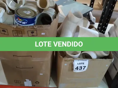 LOTE 437 - 01 LOTE COM GRANDE QUANTIDADE DE CONEXÕES HIDRÁULICAS MEDIDAS DIVERSAS E 01 CATALIZADOR EPÓXI 640ML. (NO ESTADO) ATENÇÃO! FAZER A VISITAÇÃO ANTES DE ARREMATAR, NÃO SABEMOS SE FUNCIONA, LEILÃO NÃO TEM GARANTIA E NEM DEVOLUÇÃO, SUJEITO A POSSÍVEIS AVARIAS VISÍVEIS/OCULTAS E/OU AUSÊNCIA DE COMPONENTES.