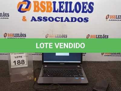 LOTE 188 - 01 NOTEBOOK COM FONTE MARCA SAMSUNG. (NO ESTADO) ATENÇÃO! FAZER A VISITAÇÃO ANTES DE ARREMATAR, NÃO SABEMOS SE FUNCIONA, LEILÃO NÃO TEM GARANTIA E NEM DEVOLUÇÃO, SUJEITO A POSSÍVEIS AVARIAS VISÍVEIS/OCULTAS E/OU AUSÊNCIA DE COMPONENTES