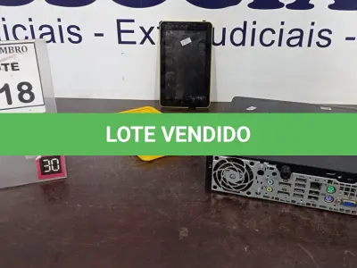 LOTE 318 - 01 MINI PC HP I3 E 01 TABLET MARCA CCE. (NO ESTADO) ATENÇÃO! FAZER A VISITAÇÃO ANTES DE ARREMATAR, NÃO SABEMOS SE FUNCIONA, LEILÃO NÃO TEM GARANTIA E NEM DEVOLUÇÃO, SUJEITO A POSSÍVEIS AVARIAS VISÍVEIS/OCULTAS E/OU AUSÊNCIA DE COMPONENTES.