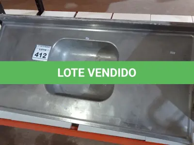 LOTE 412 - 01 PIA EM INOX 1,20X0,59. (NO ESTADO) ATENÇÃO! FAZER A VISITAÇÃO ANTES DE ARREMATAR, NÃO SABEMOS SE FUNCIONA, LEILÃO NÃO TEM GARANTIA E NEM DEVOLUÇÃO, SUJEITO A POSSÍVEIS AVARIAS VISÍVEIS/OCULTAS E/OU AUSÊNCIA DE COMPONENTES.