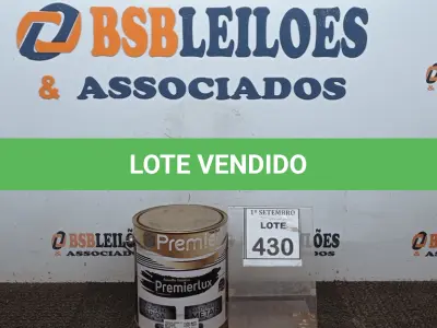 LOTE 430 - 01 LATA DE ESMALTE SINTÉTICO PREMIERLUX DE 3,6L NA COR CINZA MÉDIO MARCA PREMIER. (NO ESTADO) ATENÇÃO! FAZER A VISITAÇÃO ANTES DE ARREMATAR, NÃO SABEMOS SE FUNCIONA, LEILÃO NÃO TEM GARANTIA E NEM DEVOLUÇÃO, SUJEITO A POSSÍVEIS AVARIAS VISÍVEIS/OCULTAS E/OU AUSÊNCIA DE COMPONENTES.