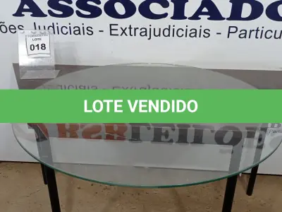 LOTE 018 - 01 VIDRO REDONDO 92CM 0,5MM. (NO ESTADO EM QUE SE ENCONTRA. SUJEITO A AVARIAS OCULTAS/VISÍVEIS.)