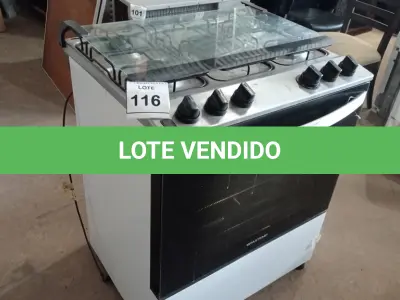 LOTE 116 - 01 FOGÃO 5 BOCAS BRASTEMP BIVOLTS. (NO ESTADO EM QUE SE ENCONTRA. SUJEITO A AVARIAS OCULTAS/VISÍVEIS.) AV9842G