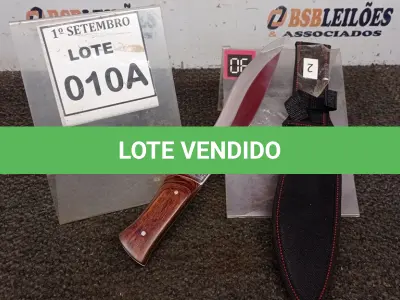 LOTE 010 - 01 FACA IMPORTADA AÇO INOXIDÁVEL CABO EM MADEIRA COM DETALHE DE ESCORPIÃO NA GUARDA  FULL TANG BAINHA DE NYLON TAMANHO TOTAL 32CM PESO 390G JÁ AFIADA  . (NO ESTADO) ATENÇÃO! FAZER A VISITAÇÃO ANTES DE ARREMATAR, NÃO SABEMOS SE FUNCIONA, LEILÃO NÃO TEM GARANTIA E NEM DEVOLUÇÃO, SUJEITO A POSSÍVEIS AVARIAS VISÍVEIS/OCULTAS E/OU AUSÊNCIA DE COMPONENTES.