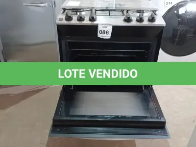LOTE 086 - 01 FOGÃO 5 BOCAS BRASTEMP BIVOLTS. (NO ESTADO EM QUE SE ENCONTRA. SUJEITO A AVARIAS OCULTAS/VISÍVEIS.) BH1568P