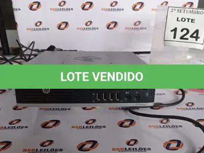 LOTE 124 - 01 MINI PC MARCA HP. (NO ESTADO) ATENÇÃO! FAZER A VISITAÇÃO ANTES DE ARREMATAR, NÃO SABEMOS SE FUNCIONA, LEILÃO NÃO TEM GARANTIA E NEM DEVOLUÇÃO, SUJEITO A POSSÍVEIS AVARIAS VISÍVEIS/OCULTAS E/OU AUSÊNCIA DE COMPONENTES.
