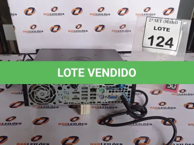 LOTE 124 - 01 MINI PC MARCA HP. (NO ESTADO) ATENÇÃO! FAZER A VISITAÇÃO ANTES DE ARREMATAR, NÃO SABEMOS SE FUNCIONA, LEILÃO NÃO TEM GARANTIA E NEM DEVOLUÇÃO, SUJEITO A POSSÍVEIS AVARIAS VISÍVEIS/OCULTAS E/OU AUSÊNCIA DE COMPONENTES.
