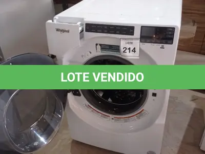 LOTE 214 - 01 MÁQUINA DE LAVAR ROUPAS WHIRLPOOL 110V. (NO ESTADO EM QUE SE ENCONTRA. SUJEITO A AVARIAS OCULTAS/VISÍVEIS.) BJ7237V