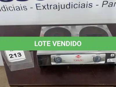 LOTE 213 - 01 FOGÃO ELÉTRICO TOPÁZIO 2 BOCAS 220V.  (NO ESTADO EM QUE SE ENCONTRA. SUJEITO A AVARIAS OCULTAS/VISÍVEIS.) BH1659L
