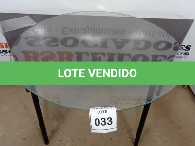 LOTE 033 - 01 VIDRO REDONDO 92CM 0,5MM. (NO ESTADO EM QUE SE ENCONTRA. SUJEITO A AVARIAS OCULTAS/VISÍVEIS.)