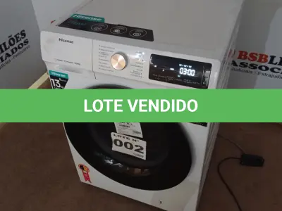 LOTE 002 - 01 LAVA E SECA HISENSE WD5Q1342BW2 COM FUNÇÃO STEAM 13KG - 8KG BRANCA 220VOLTS (NO ESTADO, NÃO SABEMOS SE FUNCIONA. LEILÃO NÃO TEM GARANTIA E NEM DEVOLUÇÃO, SUJEITO A POSSÍVEIS AVARIAS VISÍVEIS/OCULTAS E/OU AUSÊNCIA DE COMPONENTES)