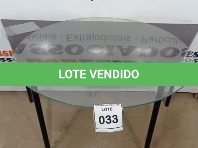 LOTE 033 - 01 VIDRO REDONDO 92CM 0,5MM. (NO ESTADO EM QUE SE ENCONTRA. SUJEITO A AVARIAS OCULTAS/VISÍVEIS.)