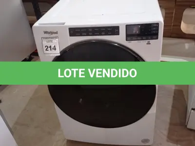 LOTE 214 - 01 MÁQUINA DE LAVAR ROUPAS WHIRLPOOL 110V. (NO ESTADO EM QUE SE ENCONTRA. SUJEITO A AVARIAS OCULTAS/VISÍVEIS.) BJ7237V
